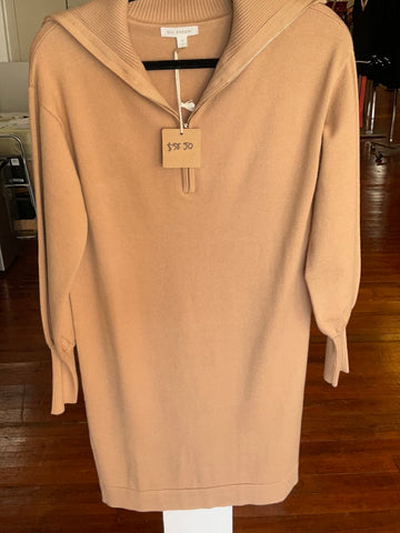 Tan Quarter Zip Dress