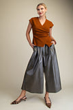 Stacey Faux Leather Mid-rise Culotte Pants