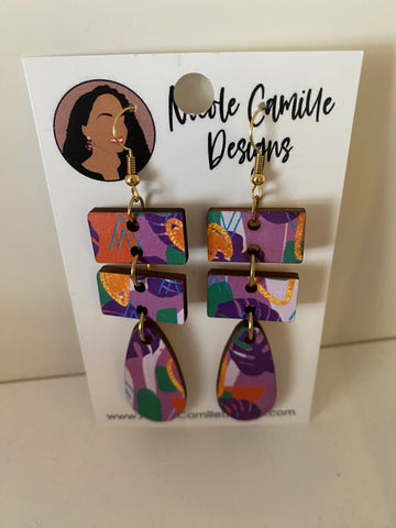 Purple teardrop earrings