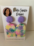 Purple floral earrings